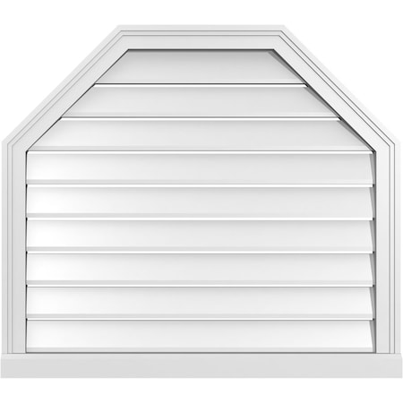 Ekena Millwork Octagonal Top Surface Mount PVC Gable Vent w/ 2"W x 2"P Brickmould Sill Frame, 34"W x 30"H GVPOT34X3003SF